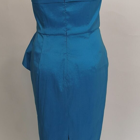 90s VINTAGE Light Blue Minimalist Calvin Klein StraplessDress | TheStyleMinr.com - Picture 5 of 11